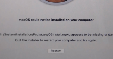 Mac OS Could Not be Installed on Your Computer System